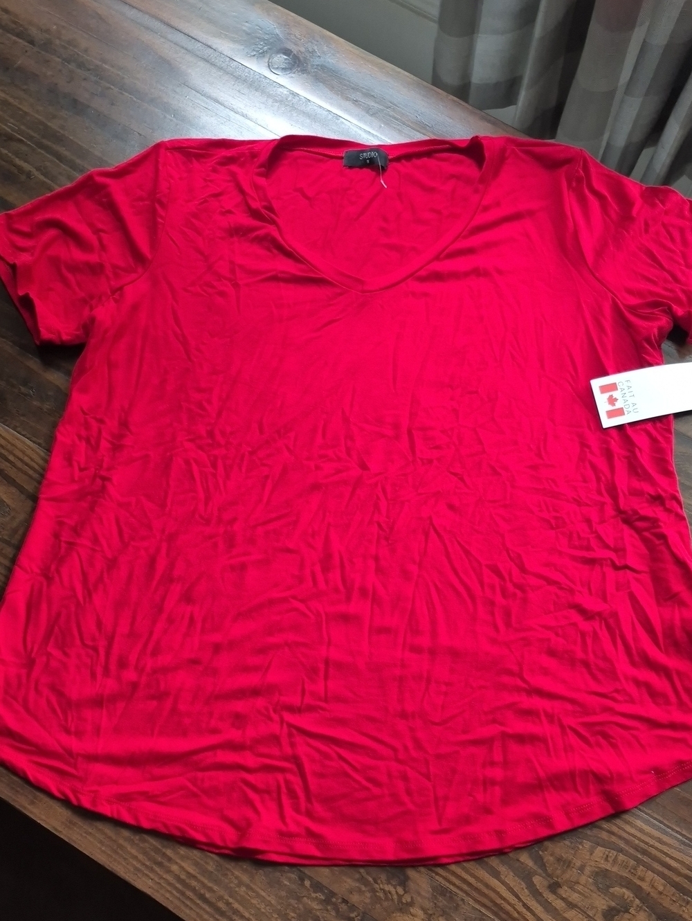 NWT STUDIO Red Tshirt 1X